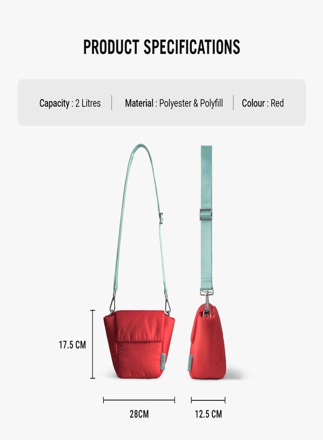 DailyObjects Red Puft Bucket Sling Bag - Image 3